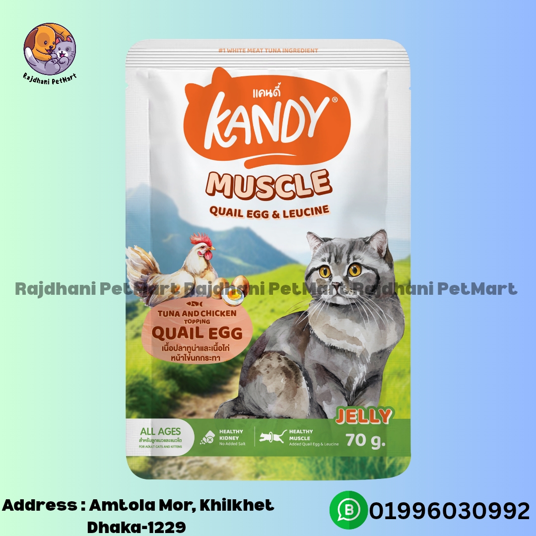 Kandy Muscle Pouch with Tuna & Chicken Topping Quail Egg in Jelly 70g