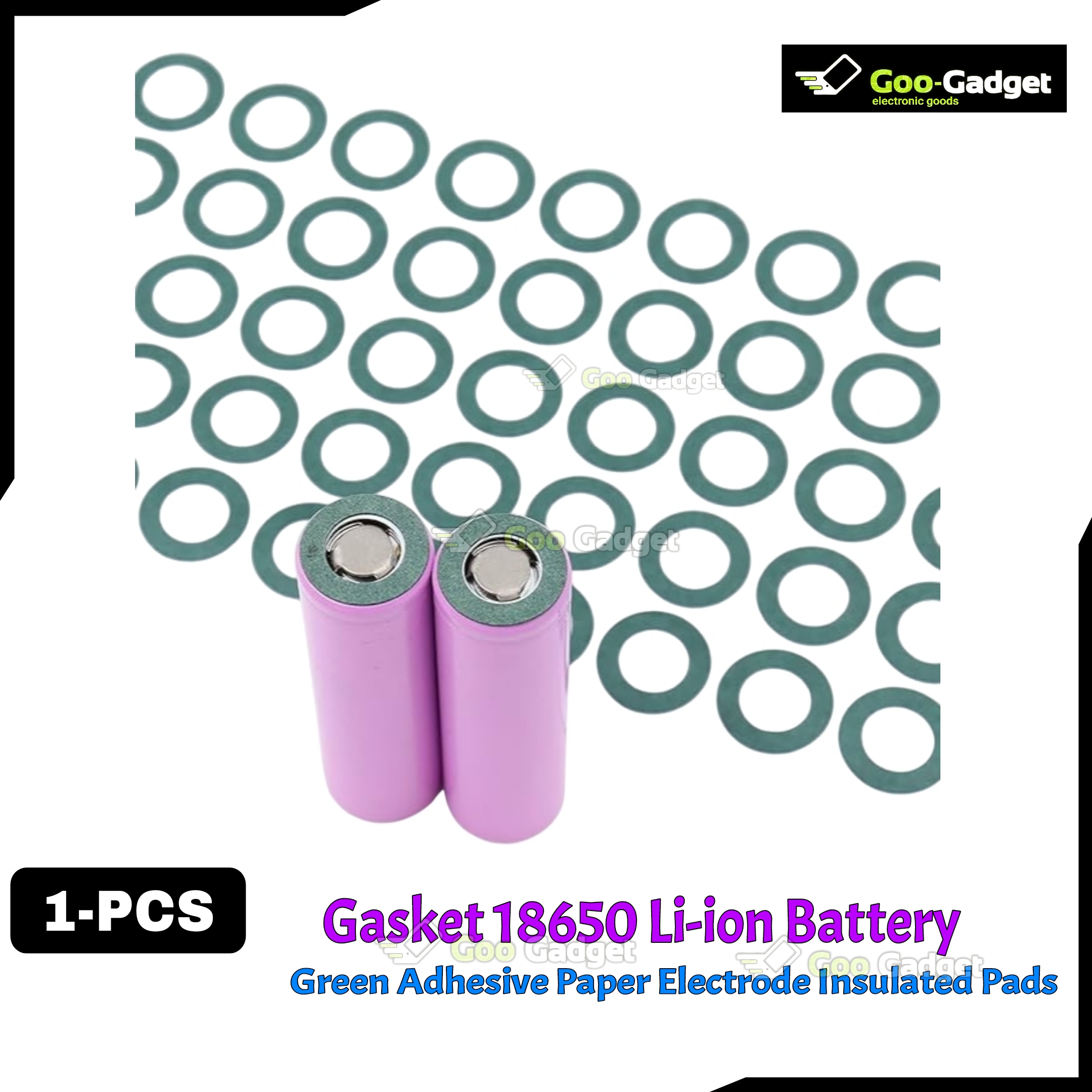 18650 Li-ion Battery Insulation Gasket Pack | Green Adhesive Paper Electrode Insulated Pads