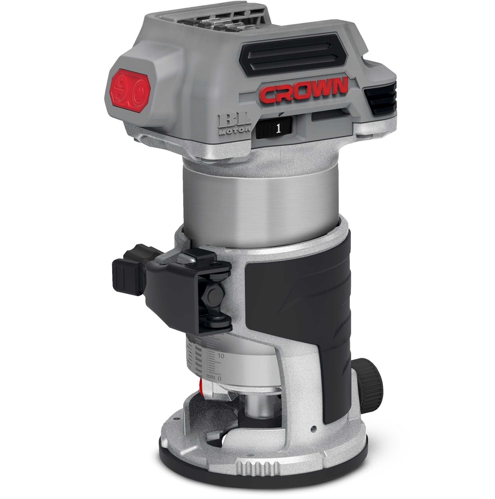 CROWN,CT26010HX,Professional Cordless Router, 20V, 4.0Ah, 8mm, ( Battery & Charger Not Included ); CT26010HX
