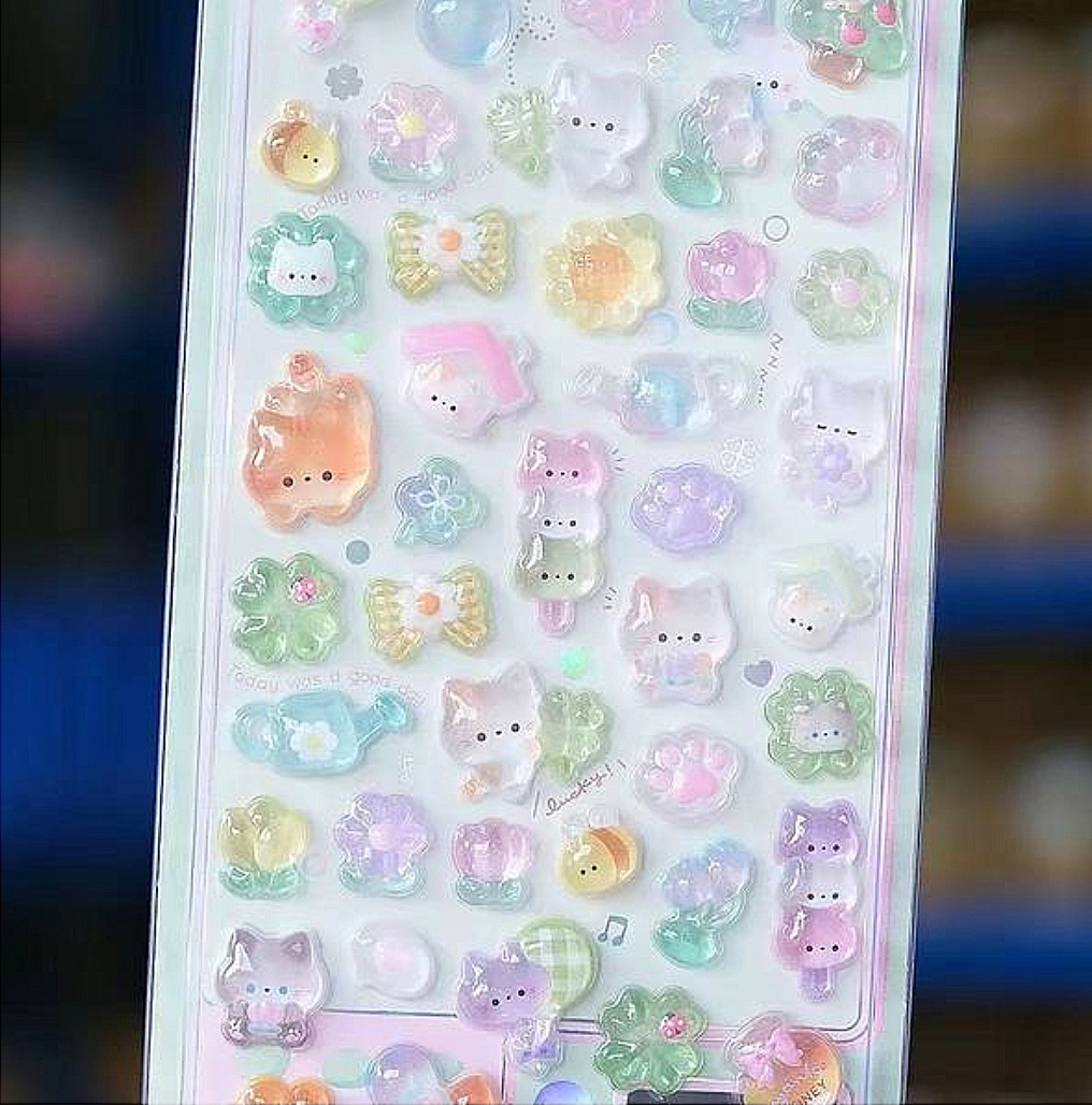 Japanese cartoon embossed fun stickers || decorative 3D stickers_img_5