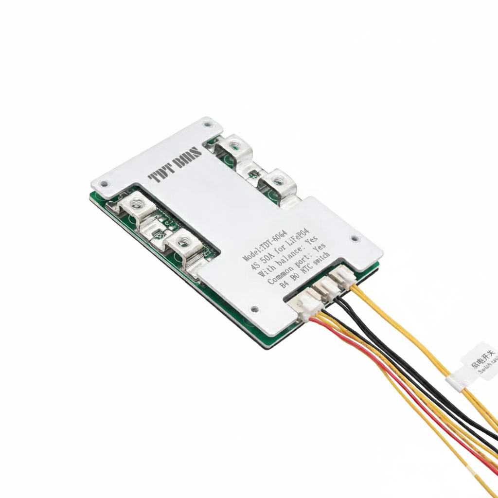 TDT bms 3.2V lifepo4 12v 4s 30A 50A 80A 100A common port with balance Temperature control bms Supporting parallel connection