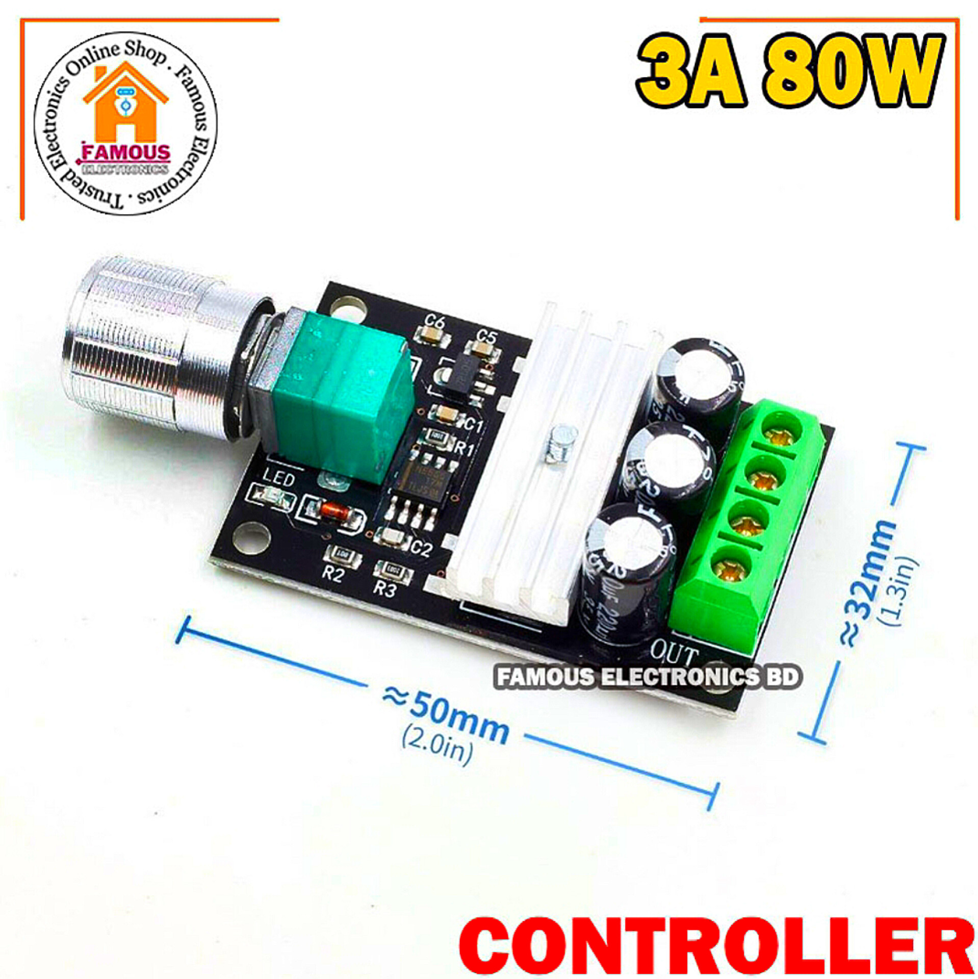 6V 12V 24V 28V 3A 80W DC Motor Speed Controller PWM Adjustable Variable Speed Switch-DC Motor Driver_img_7