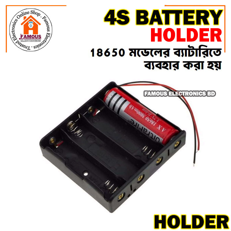 4 Tank 18650 Battery Holder 18650 Four Tank Rechargeable Battery Holder Four Slot Plastic Storage Box Case With Leads Cable Wire_img_7