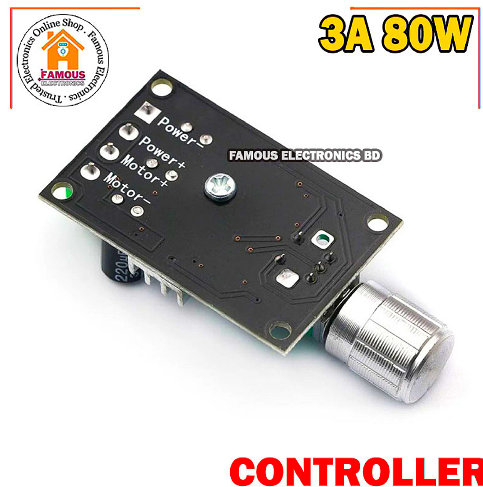 6V 12V 24V 28V 3A 80W DC Motor Speed Controller PWM Adjustable Variable Speed Switch-DC Motor Driver_img_1