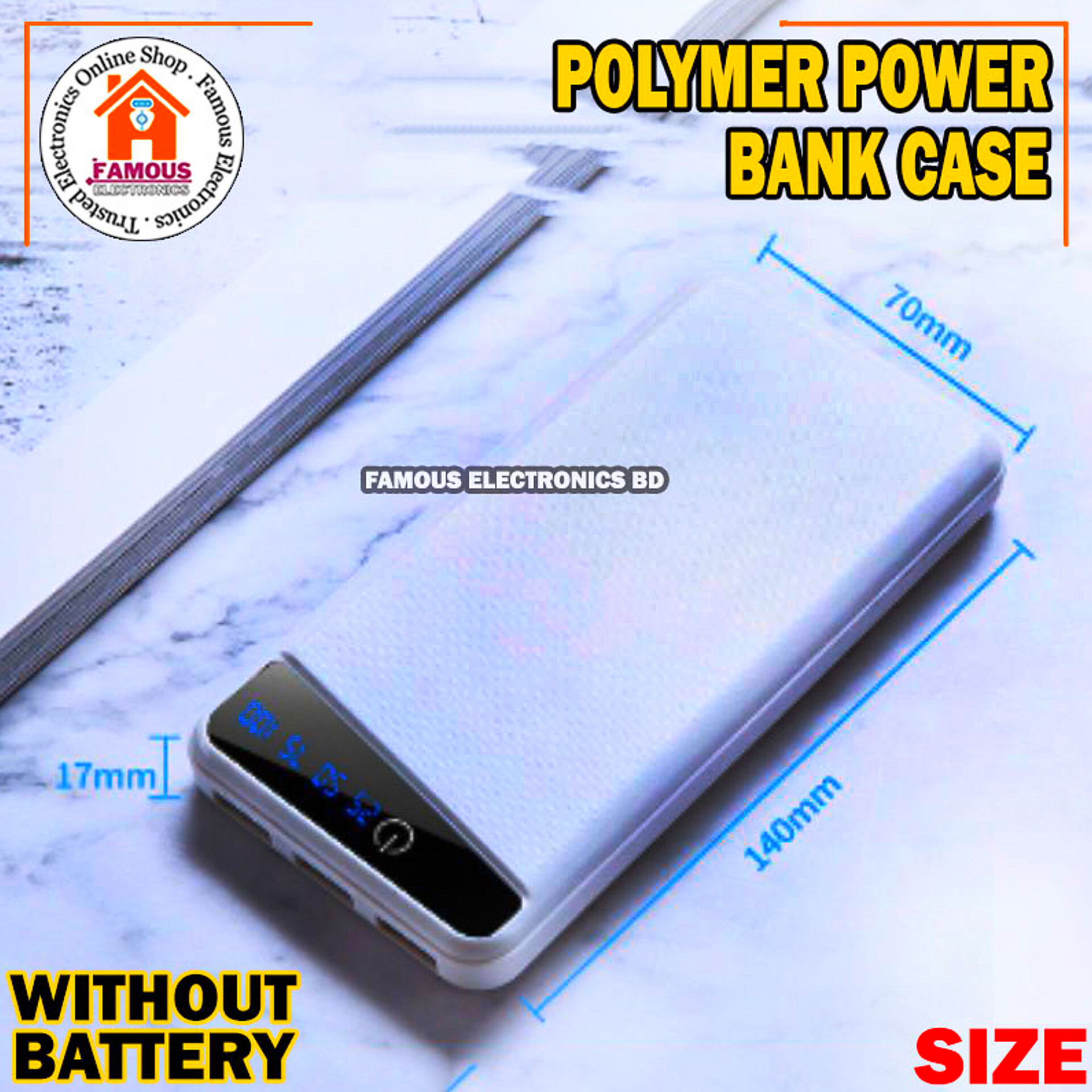 Polymer Mobile Power Supply set 10000 mAh Power Bank Case (Without Battery)_img_3
