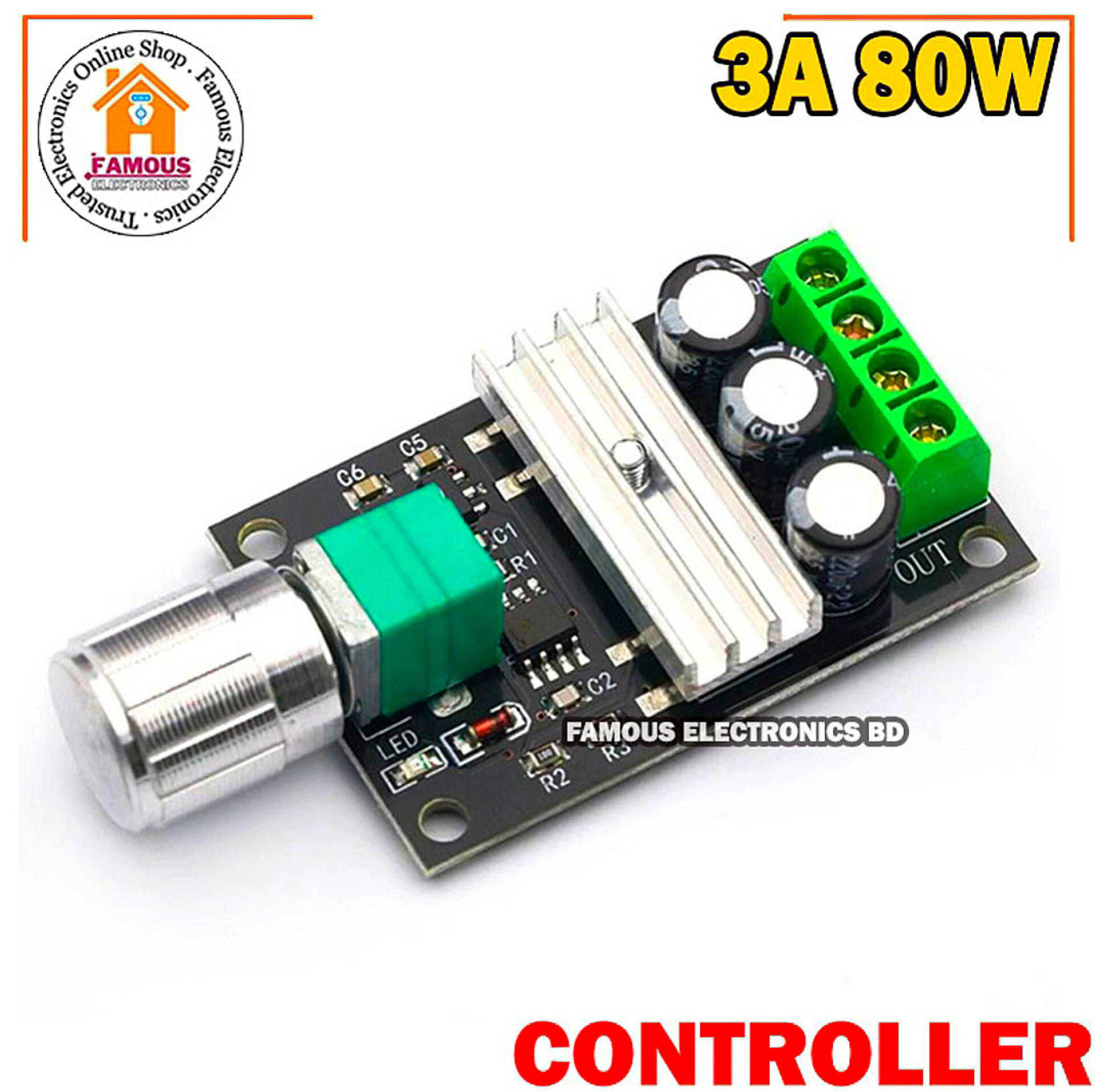 6V 12V 24V 28V 3A 80W DC Motor Speed Controller PWM Adjustable Variable Speed Switch-DC Motor Driver_img_0