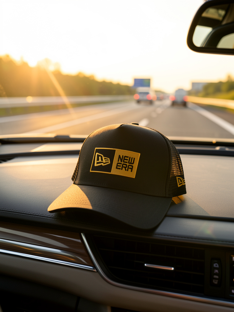 New Era Black Mesh Snapback Cap | Adjustable Back | Outdoor & Travel Style_img_3