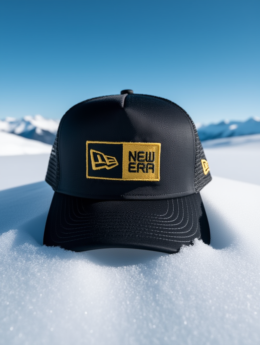 New Era Black Mesh Snapback Cap | Adjustable Back | Outdoor & Travel Style_img_4