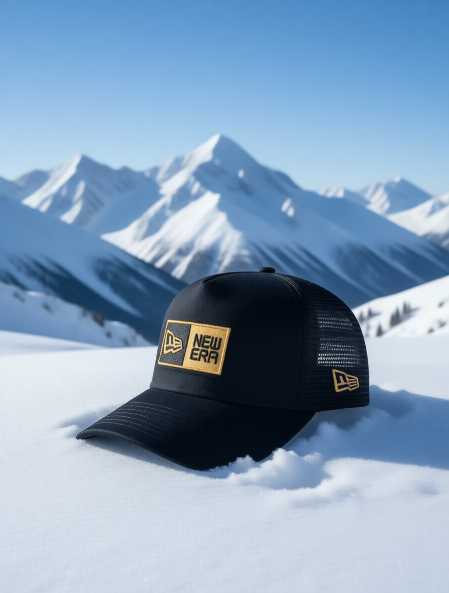 New Era Black Mesh Snapback Cap | Adjustable Back | Outdoor & Travel Style_img_11