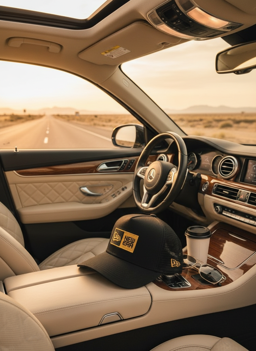 New Era Black Mesh Snapback Cap | Adjustable Back | Outdoor & Travel Style_img_9