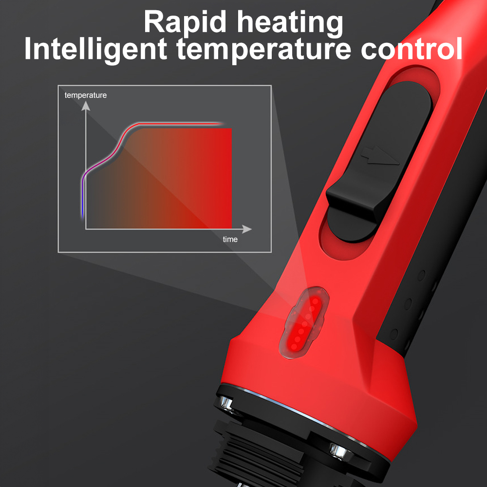 60 W Temperature Controlled Electric Soldering Iron – Red Handle, LED Indicator & Heat‑Resistant Grip_img_3