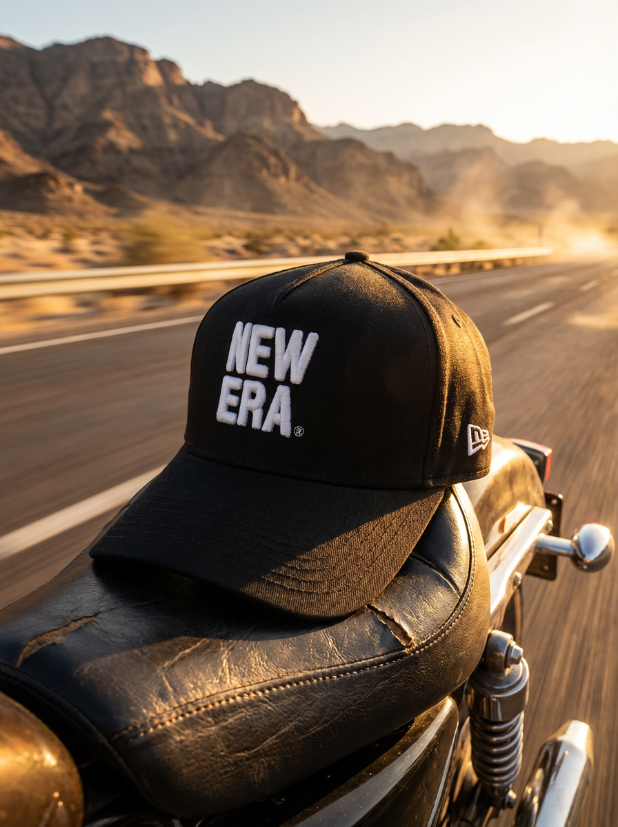 New Era Embroidered Black Snapback Cap | Adjustable Mesh Back / BRANDZ X_img_2