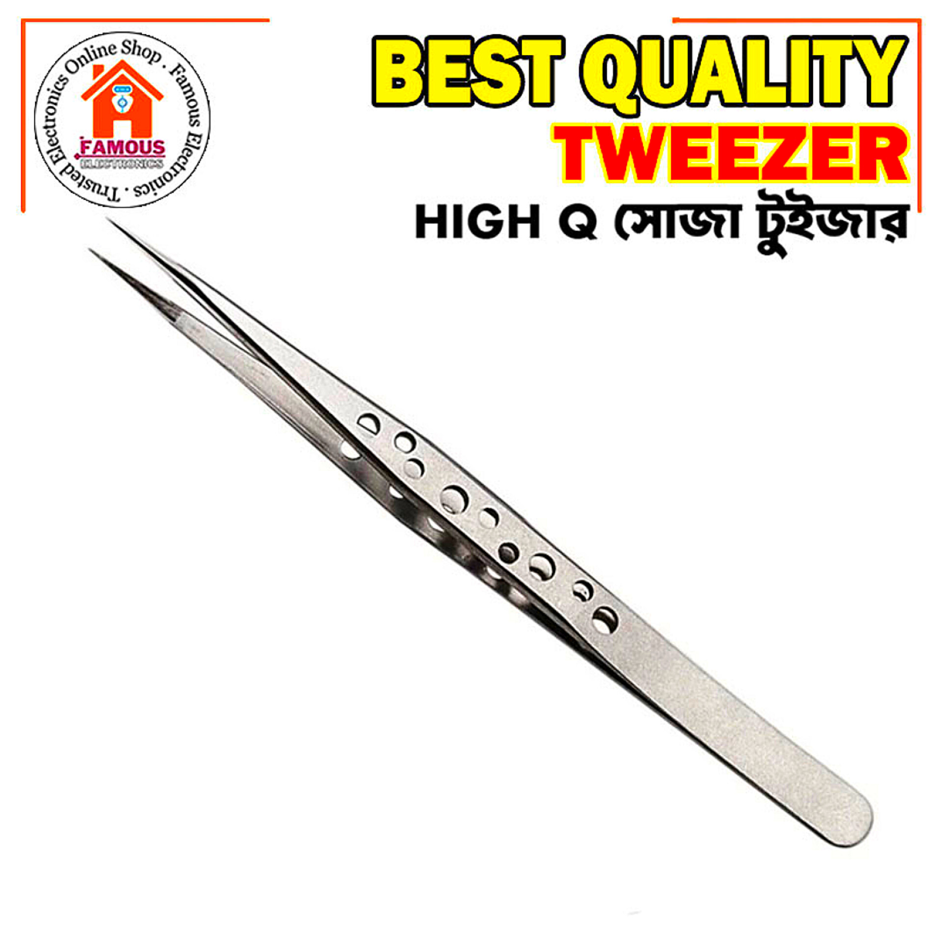 Tweezer SS-SA SR Anti Static TIP Precision Tweezers Straight Tweezers Tools Professional Tweezers SS-SA SR Stainless Steel Straight Tweezers Crowbar Tool_img_1