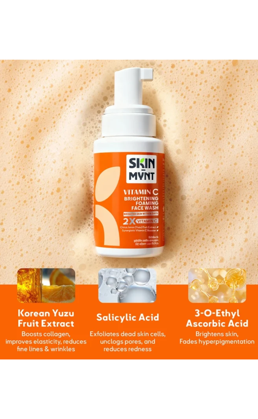 Skin Mynt Vitamin C Brightening Foaming Face Wash 100ml - Image 2