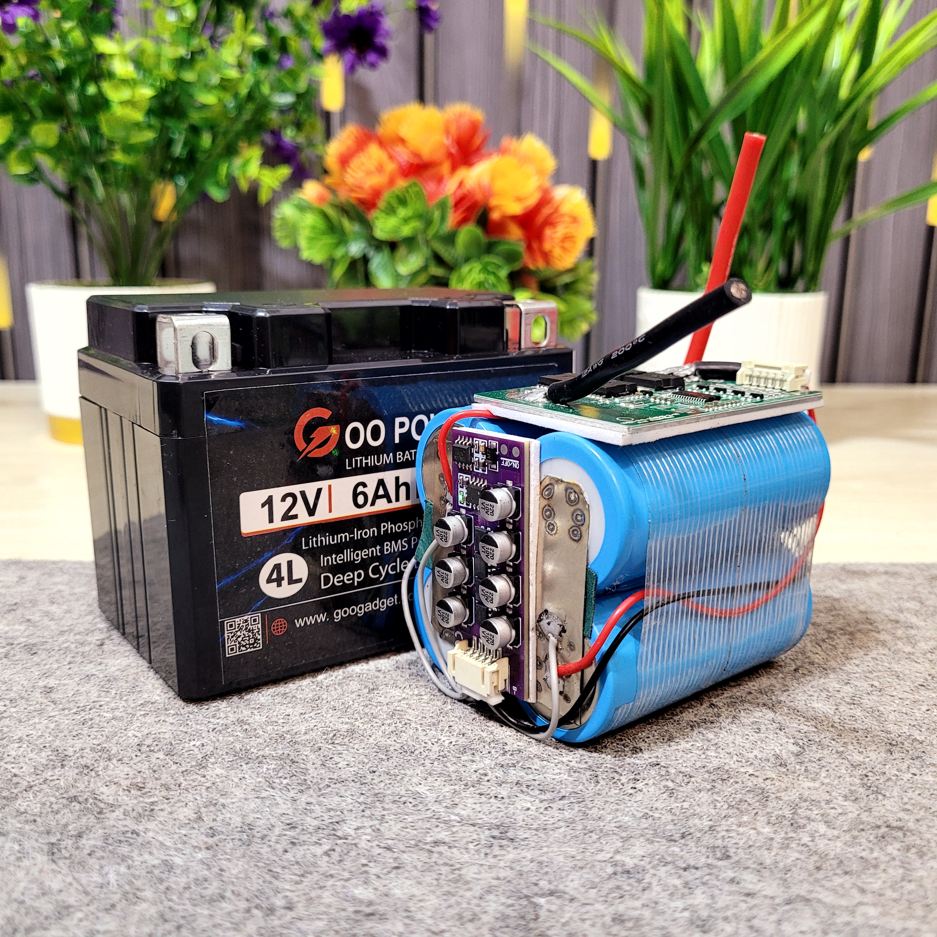 12V 6Ah LiFePO4 Bike Self-Start Battery with Active Balance 4L Size_img_8