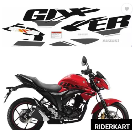 Full Set Sticker for Suzuki Gixxer Monotone (Old Model, Red Color) bike._img_1