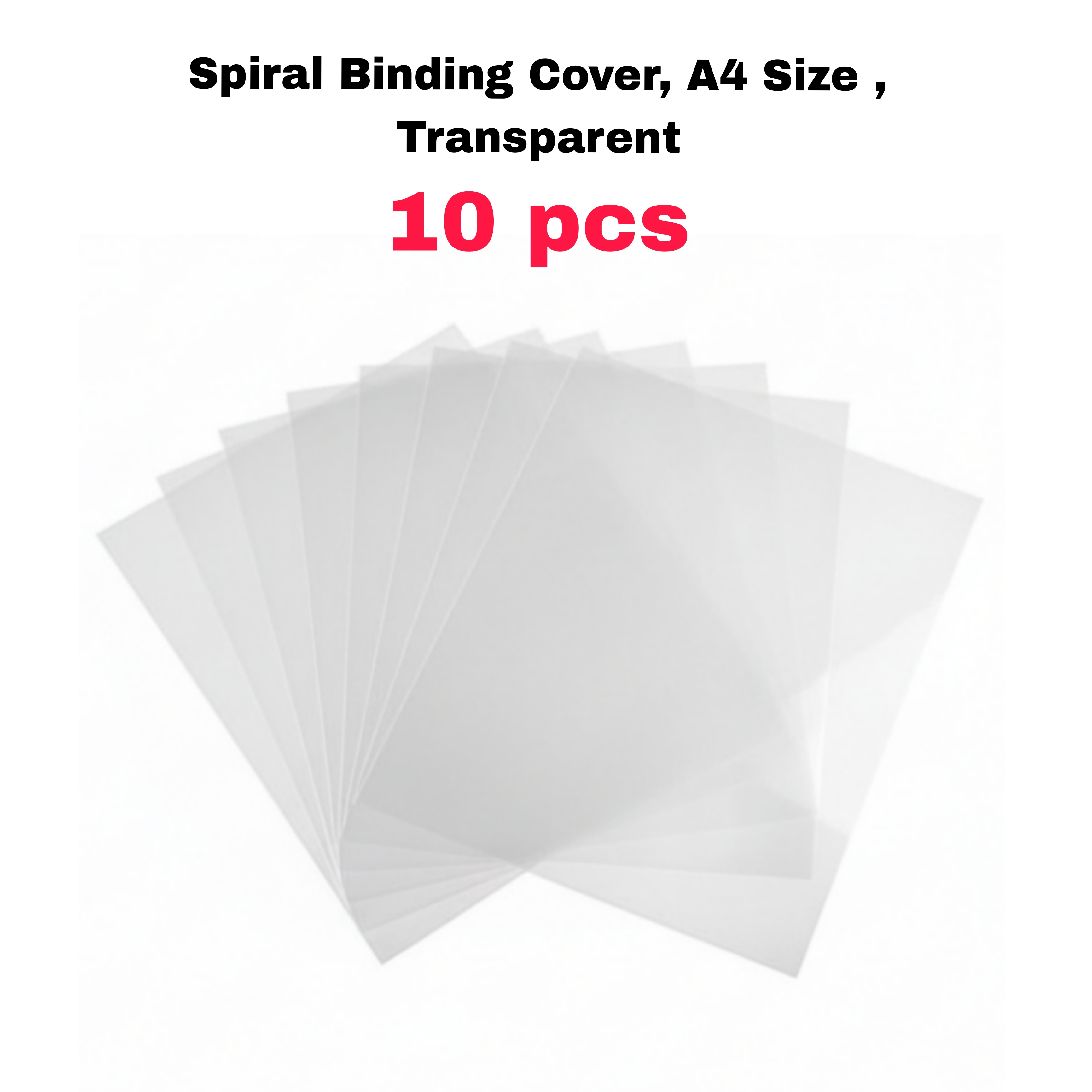 Spiral Binding Cover, A4 Size , Transparent or Blue Transparent Pack of 10 or 50 Sheets_img_3