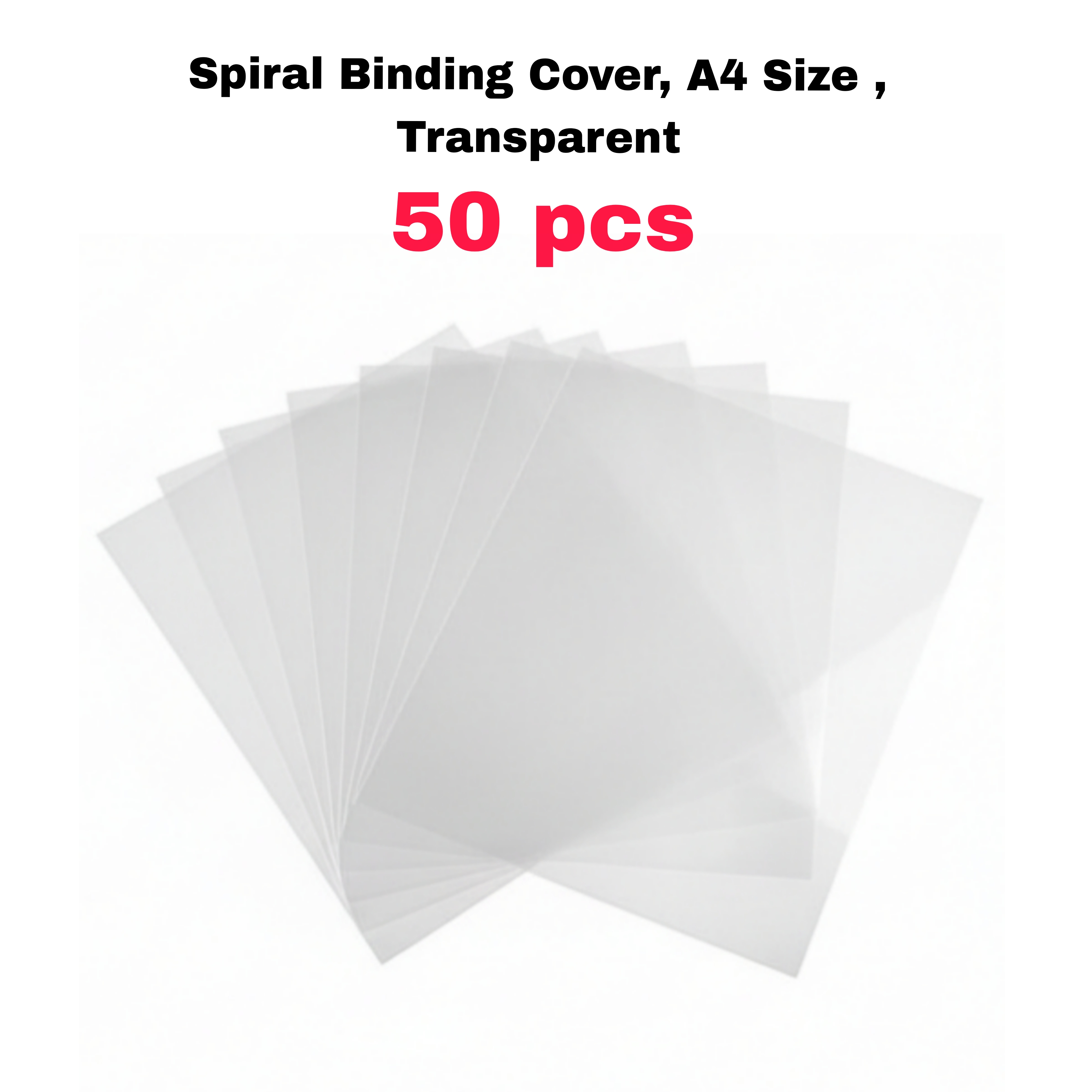 Spiral Binding Cover, A4 Size , Transparent or Blue Transparent Pack of 10 or 50 Sheets_img_4