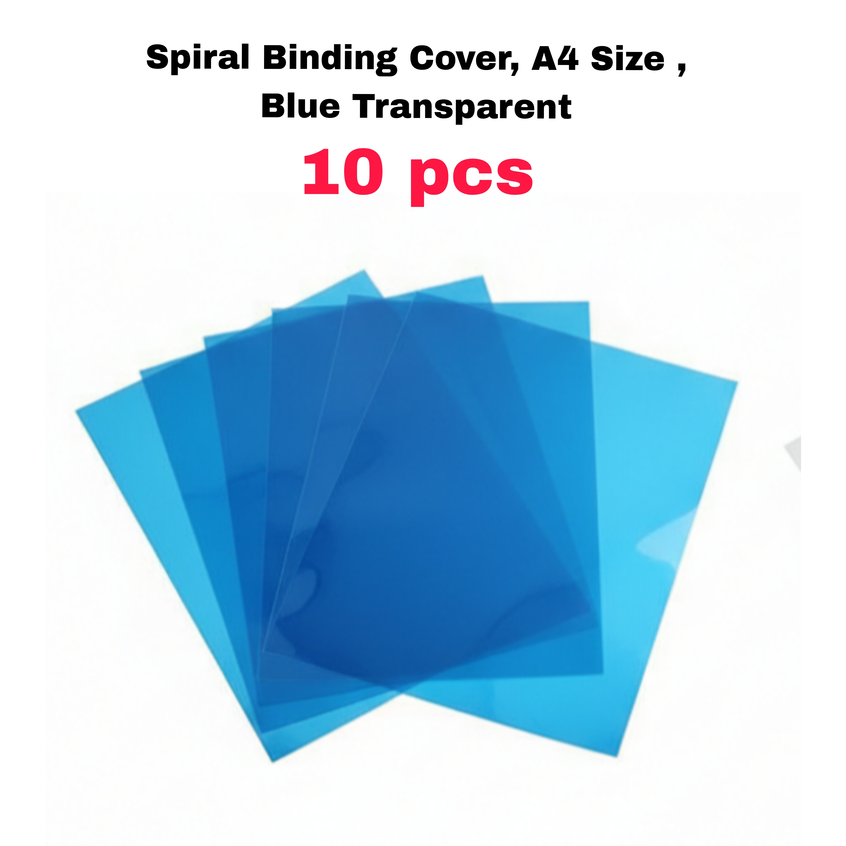 Spiral Binding Cover, A4 Size , Transparent or Blue Transparent Pack of 10 or 50 Sheets_img_5