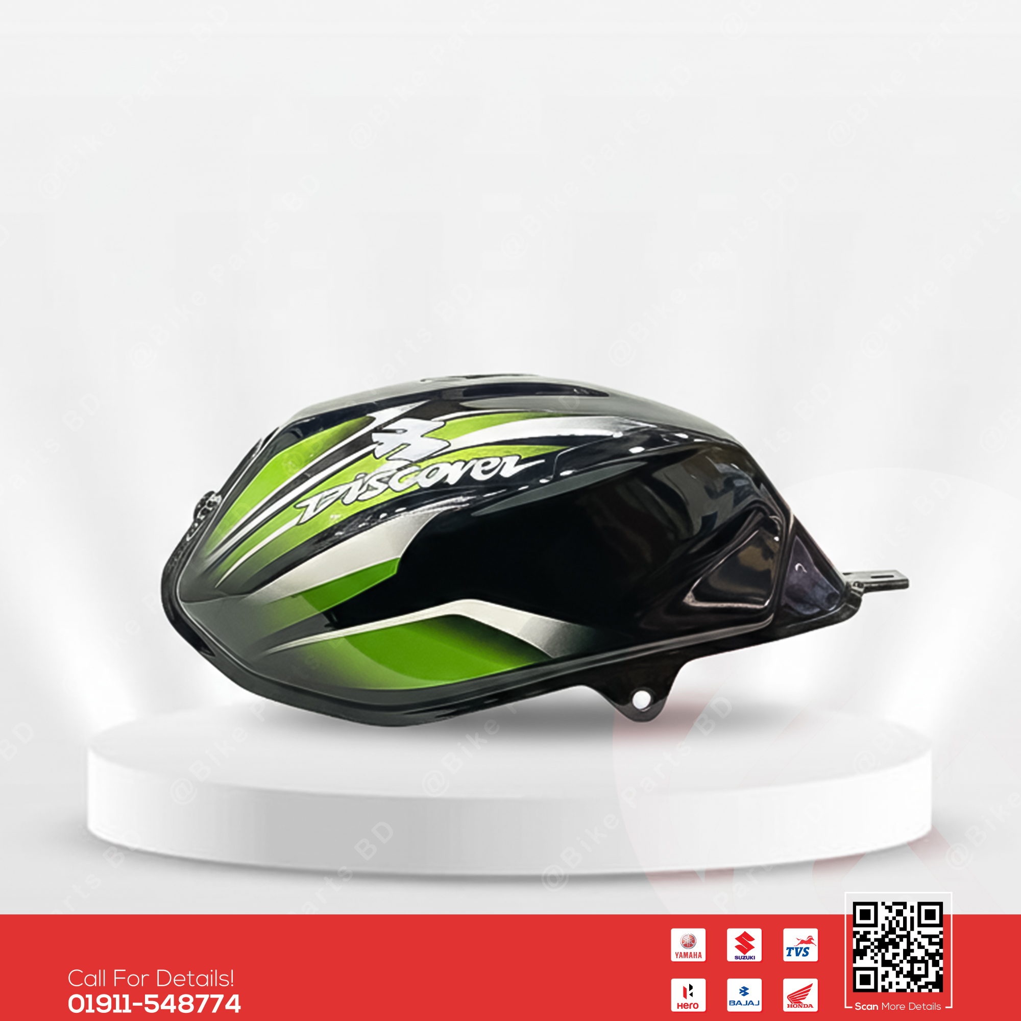 Fuel Tank for Bajaj Discover 100 (Black-Green) bike._img_0