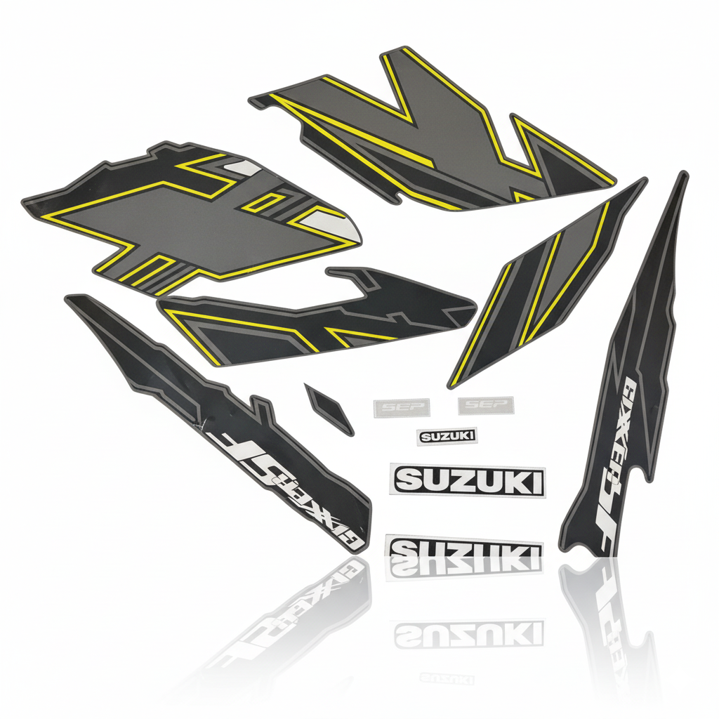 Full Set Sticker for Suzuki Gixxer SF (New Model, Black & Neon) bike._img_0