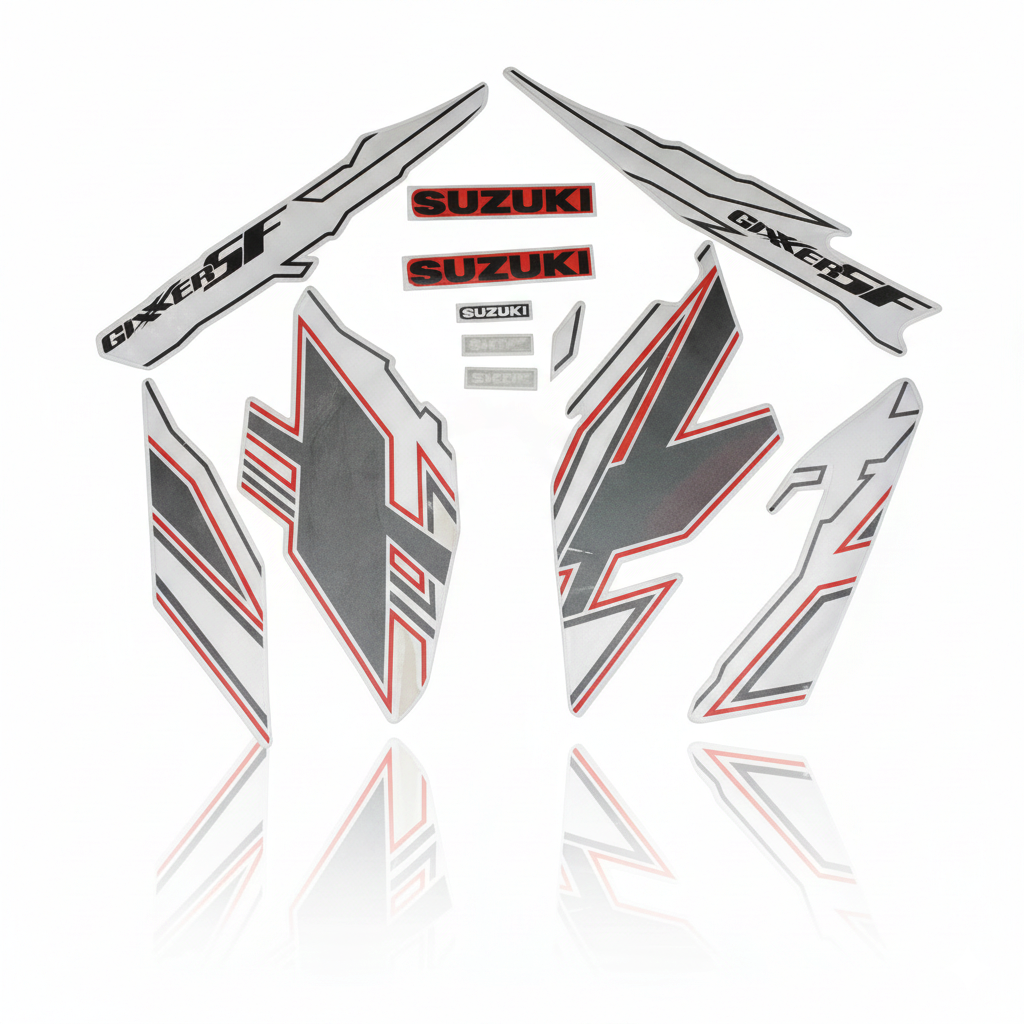 Full Set Sticker for Suzuki Gixxer SF (New Model-Silver & Orenge) bike._img_0