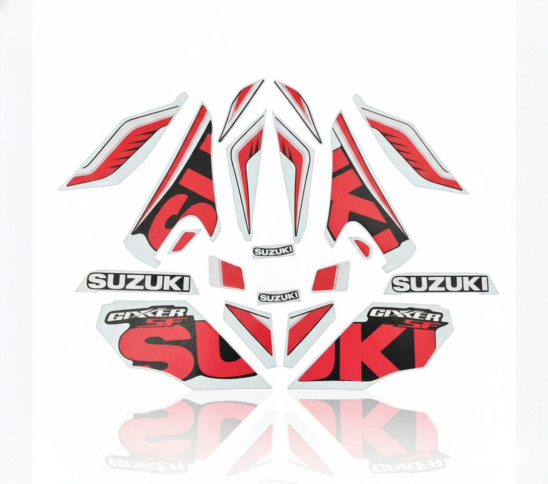 Full Set Sticker for Suzuki Gixxer SF (Old Model, Black & Red) bike._img_0