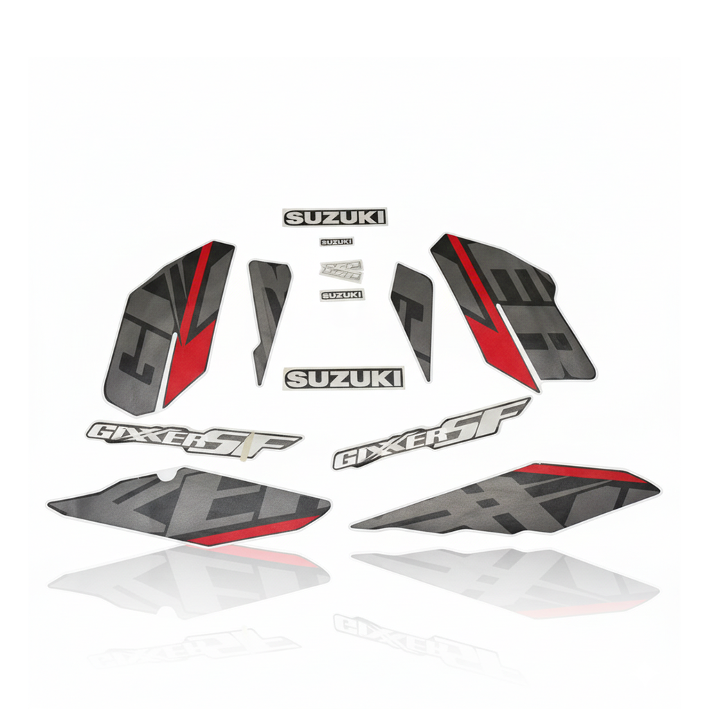 Full Set Sticker for Suzuki Gixxer SF (Black & Red-New Model) bike._img_0