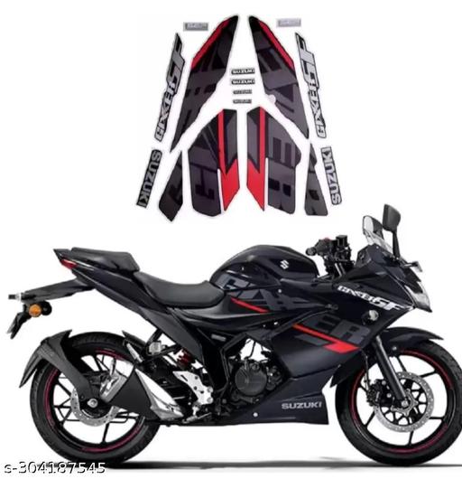 Full Set Sticker for Suzuki Gixxer SF (Black & Red-New Model) bike._img_1