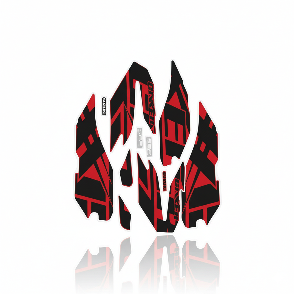 Full Set Sticker for Suzuki Gixxer fi (Red-New Model) bike._img_0