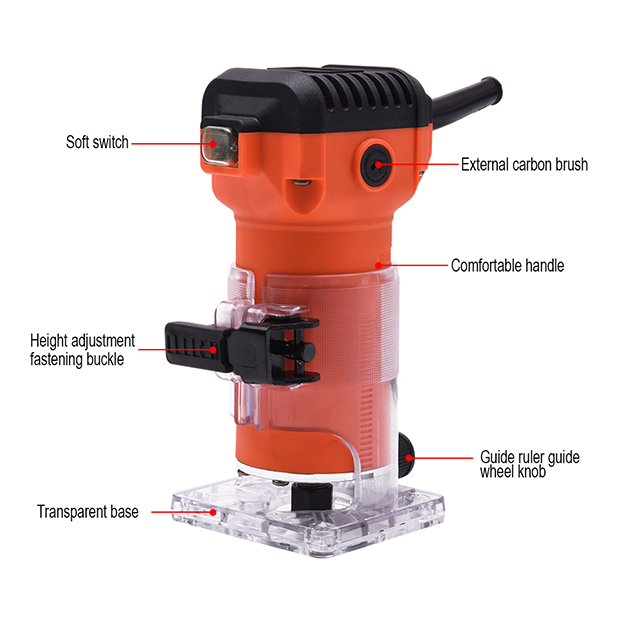 HARDEN Electric Trimmer Router, 580W, 30000rpm, Collet Chuck Diameter :  6.35mm, Electric Wood Trimmer; 752732_img_9
