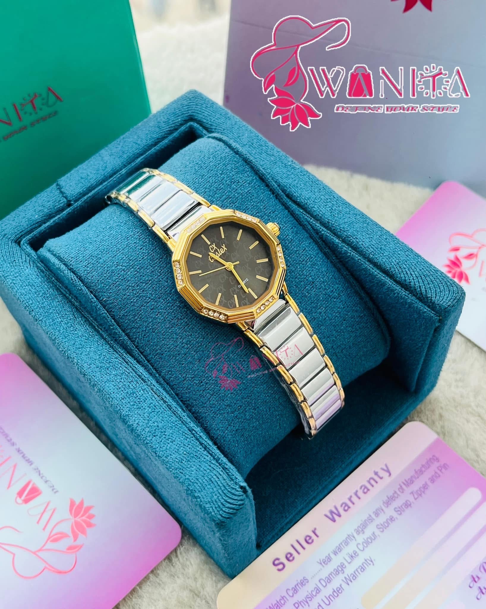 Caslex Ladies Black Dial Watch