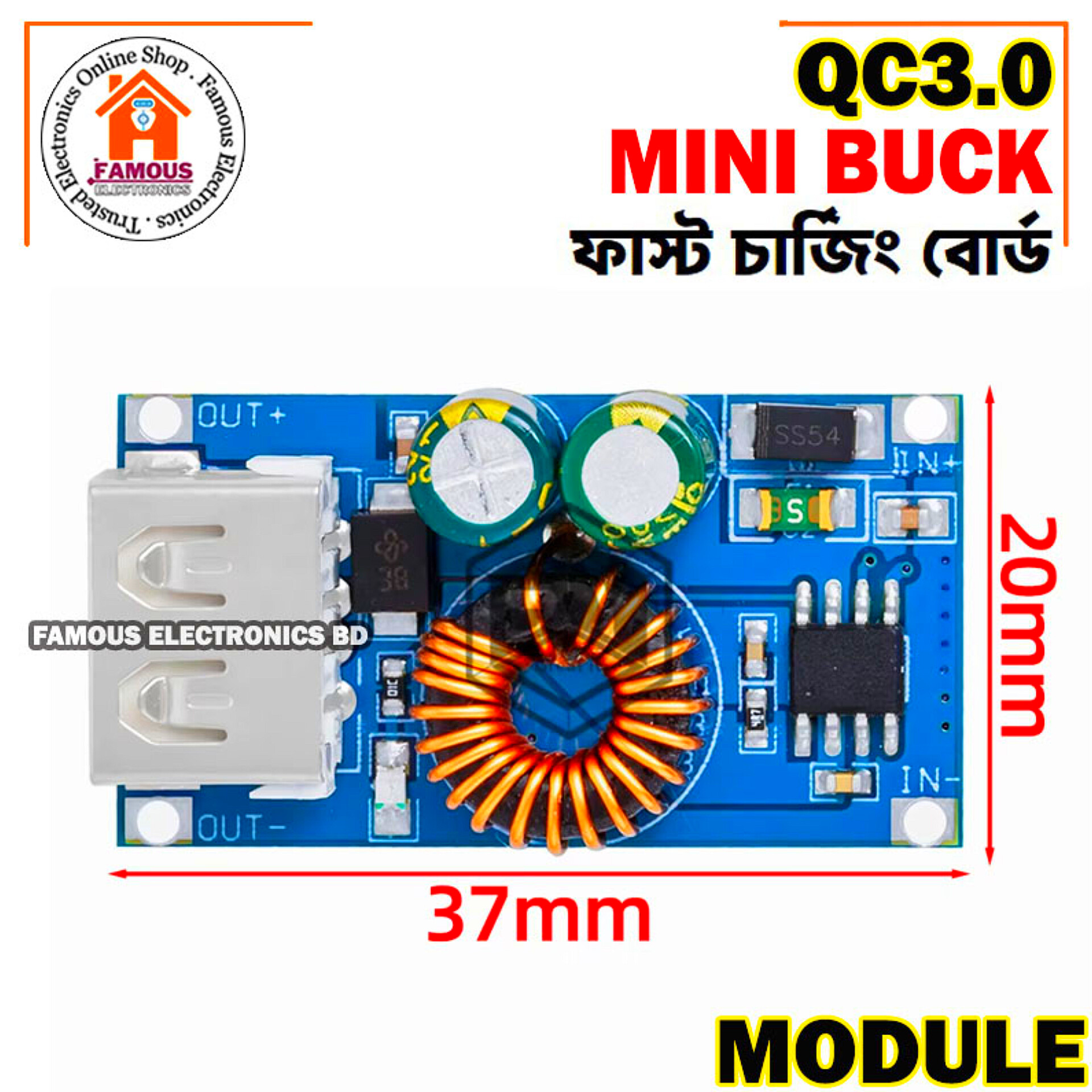 USB QC Mini Step-Down Quick Charge QC2.0 QC3.0 Fast Charging Module_img_5