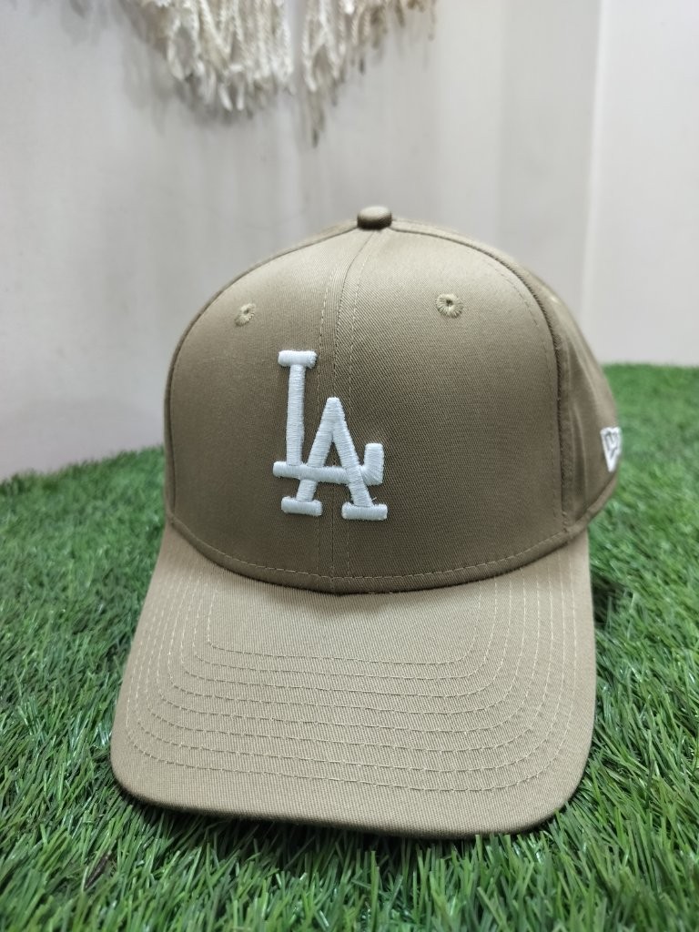 Desert Sand Khaki LA Embroidered Cap with Metal Clip Adjuster // BRANDZ X