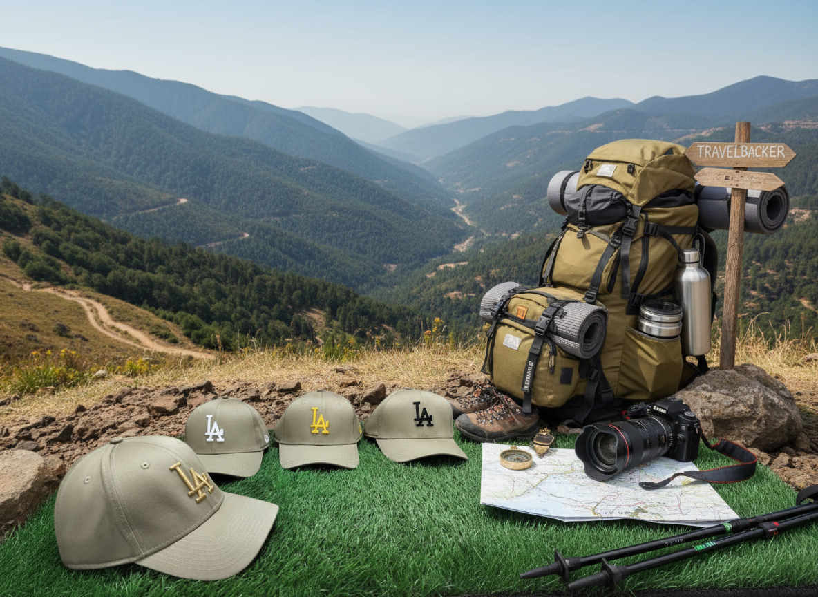 Desert Sand Khaki LA Embroidered Cap with Metal Clip Adjuster // BRANDZ X_img_8