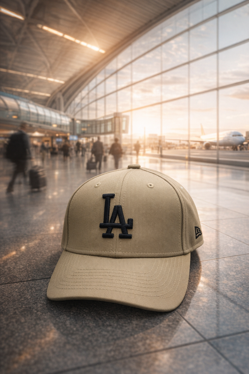 Desert Sand Khaki LA Embroidered Cap with Metal Clip Adjuster // BRANDZ X_img_6