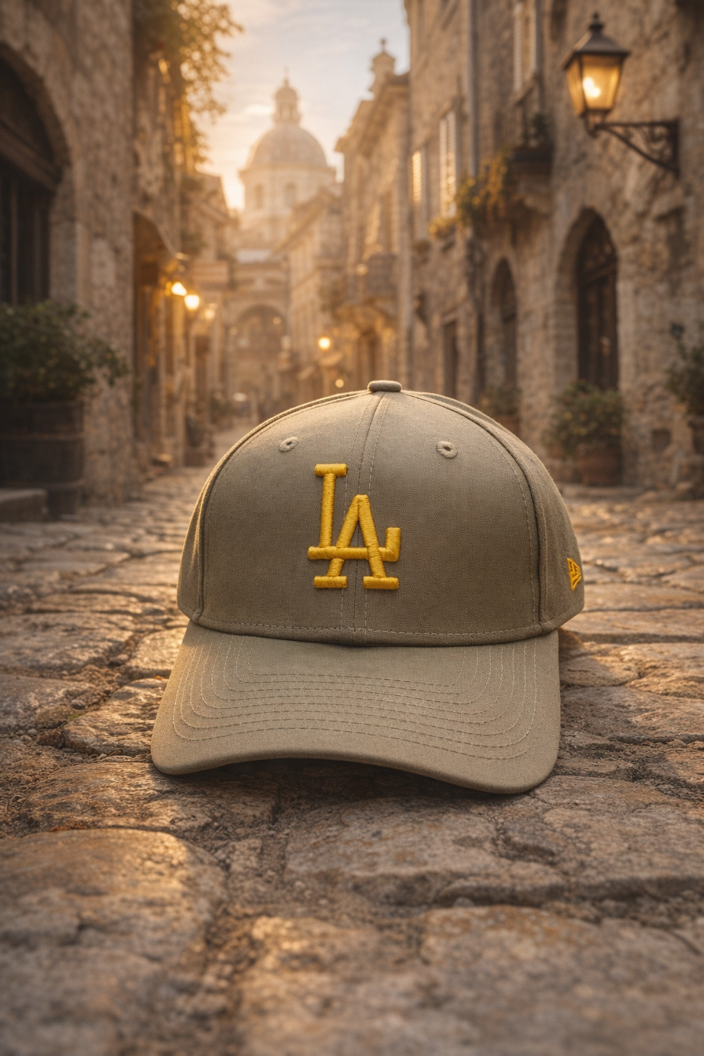 Desert Sand Khaki LA Embroidered Cap with Metal Clip Adjuster // BRANDZ X_img_5