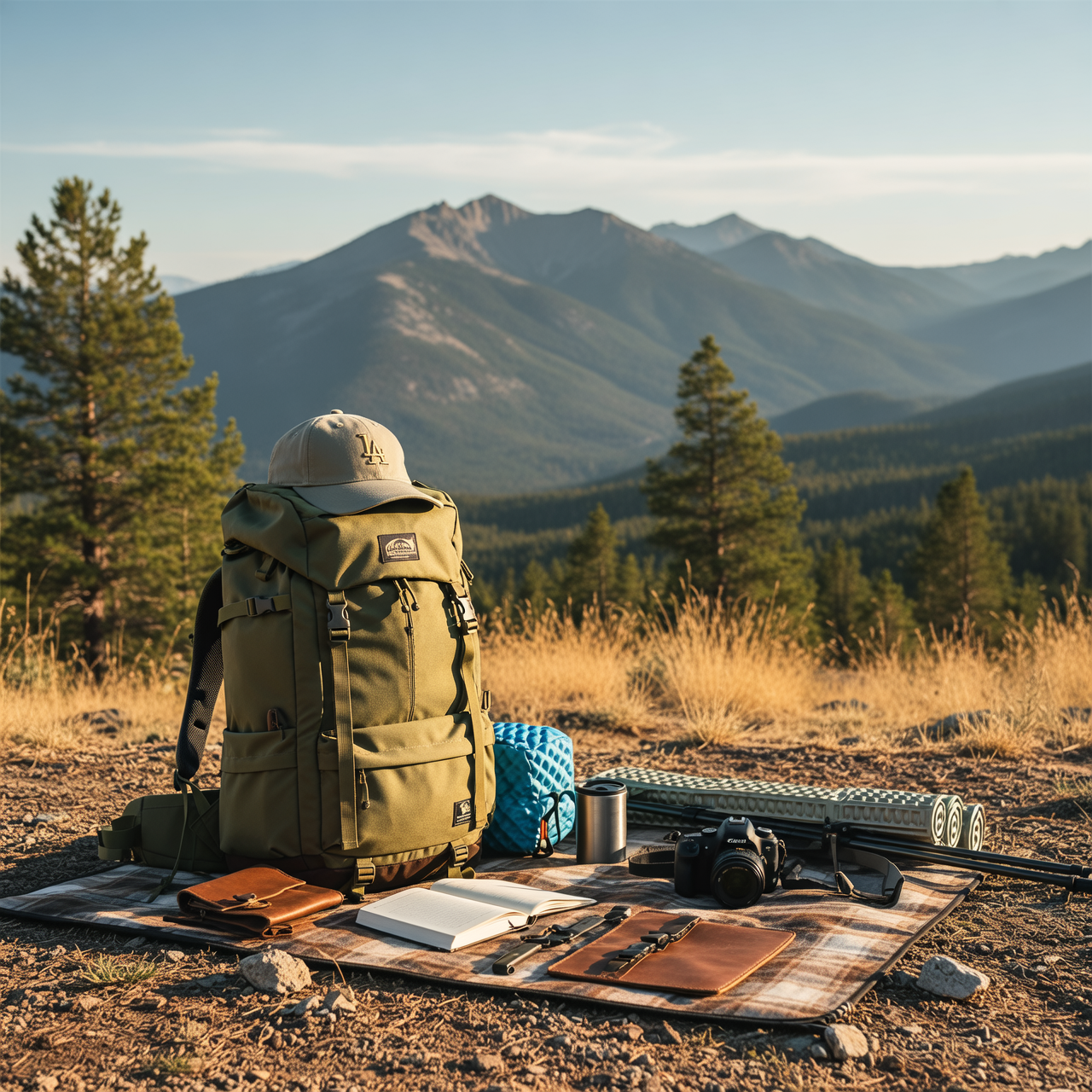 Desert Sand Khaki LA Embroidered Cap with Metal Clip Adjuster // BRANDZ X_img_3