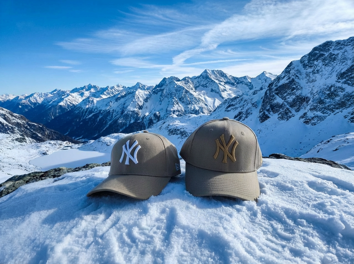 NY Design Adjustable Cap – Sand Kaki Base, White & Light Golden Logo, 100% Cotton_img_3