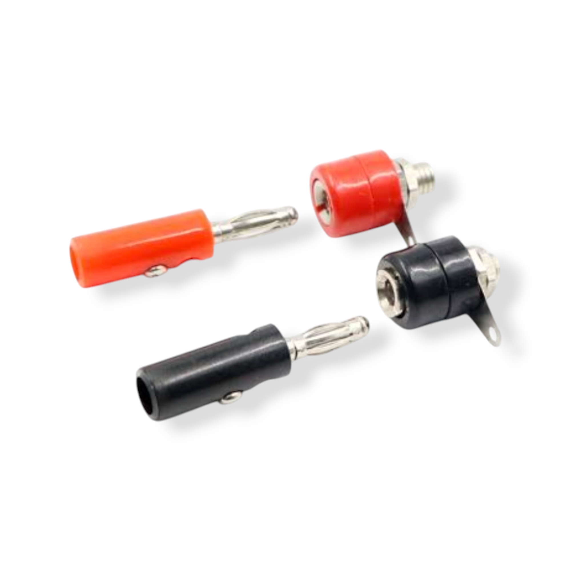 4mm Banana Plug Male and Female Connector (1 Pair – Red & Black)