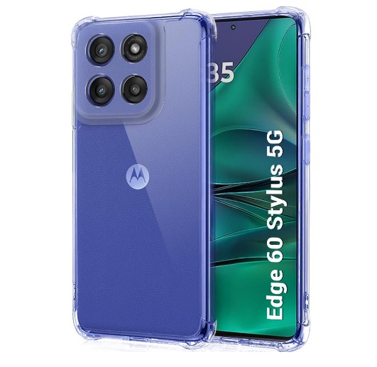 Motorola Moto Edge 60 Stylus 5G | Shockproof Soft TPU Case | Cushioned Edges for Ultimate Protection Back Cover Case (TPU, Transparent)