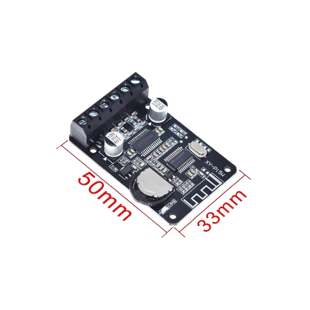 XY-P15W Bluetooth 5.0 Stereo Power Amplifier Board | 10W/15W/20W Dual Channel | 12V/24V Digital Audio Module