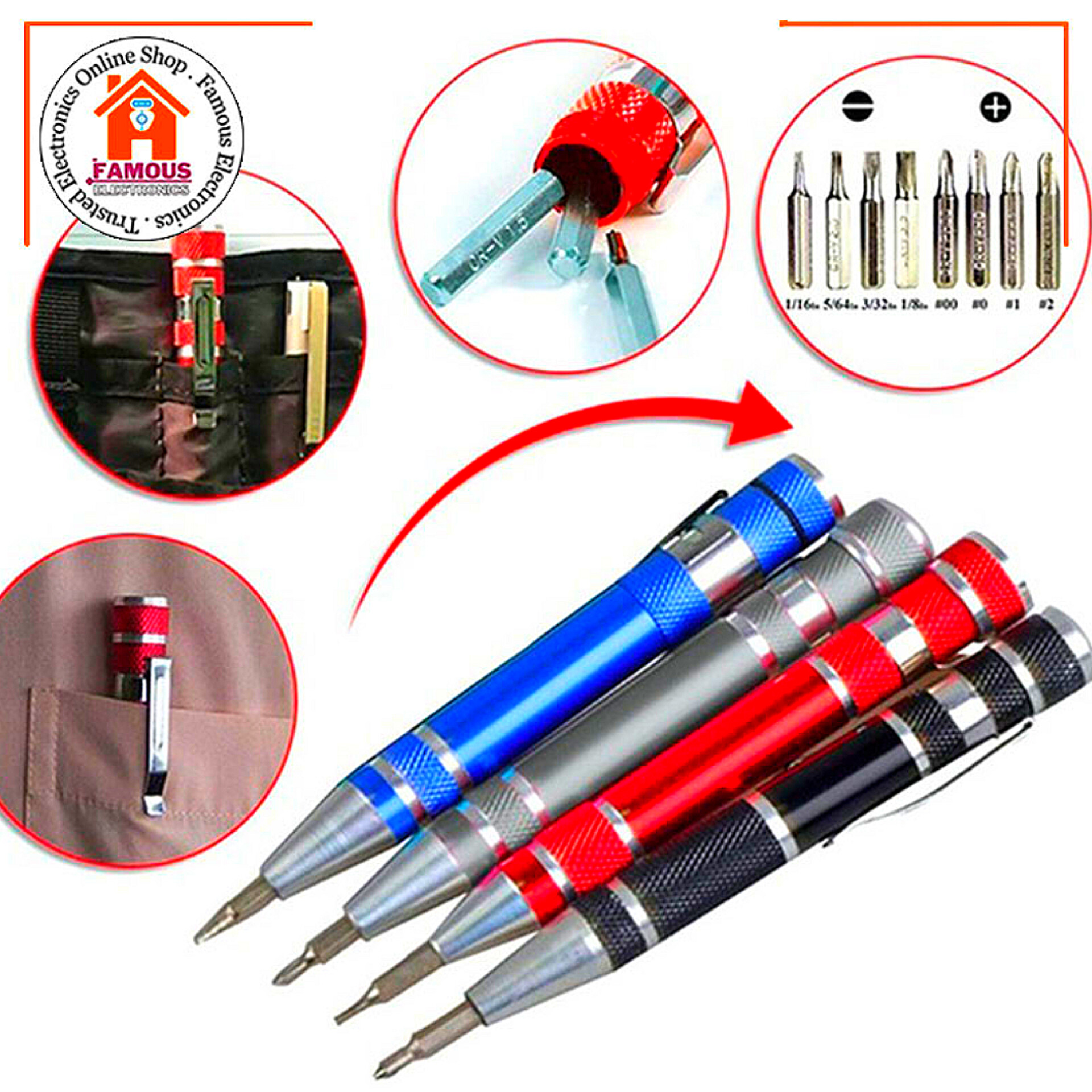 8 in 1 Screwdriver Pen Changeable Bits Easy Repairs Screwdriver Set_img_2