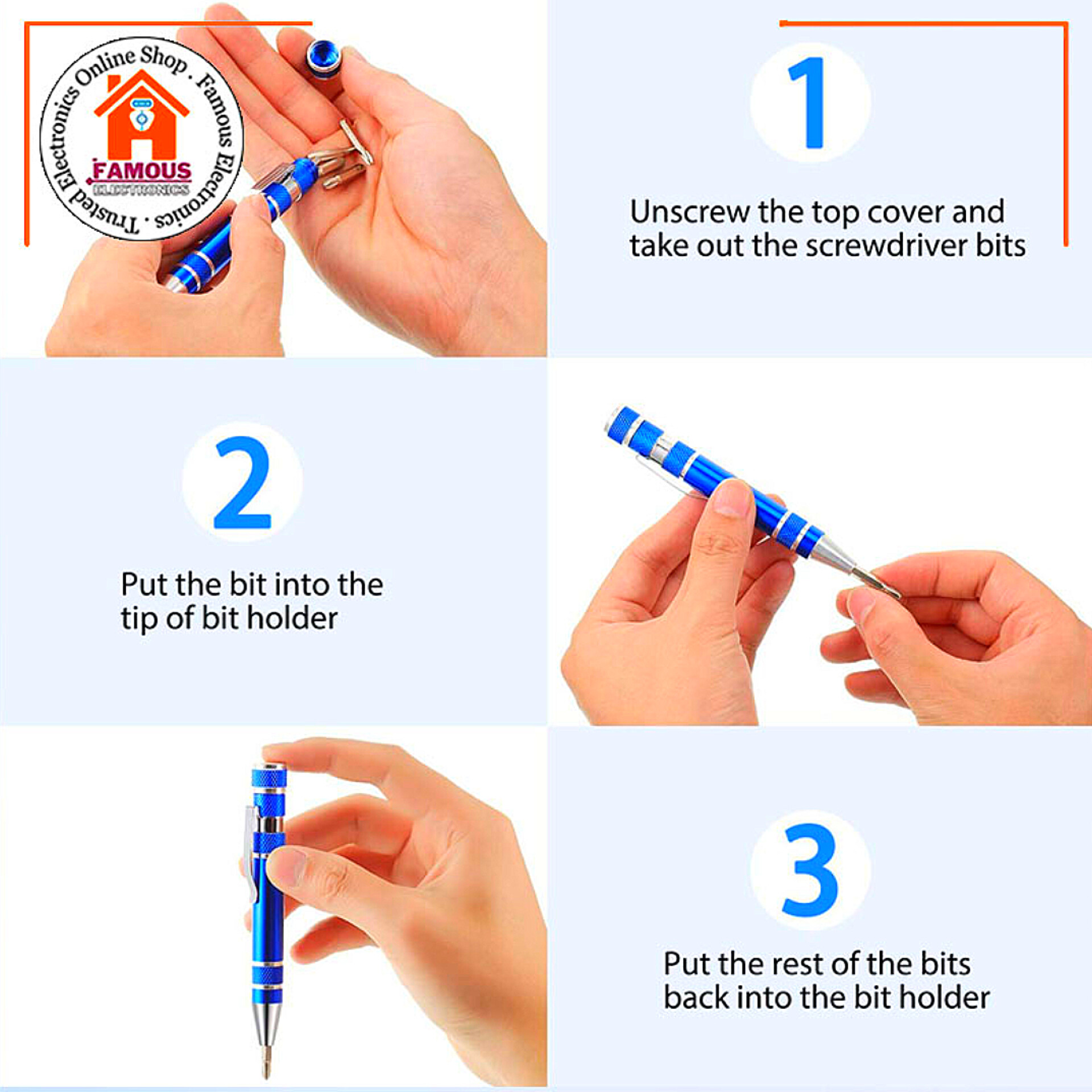8 in 1 Screwdriver Pen Changeable Bits Easy Repairs Screwdriver Set_img_6