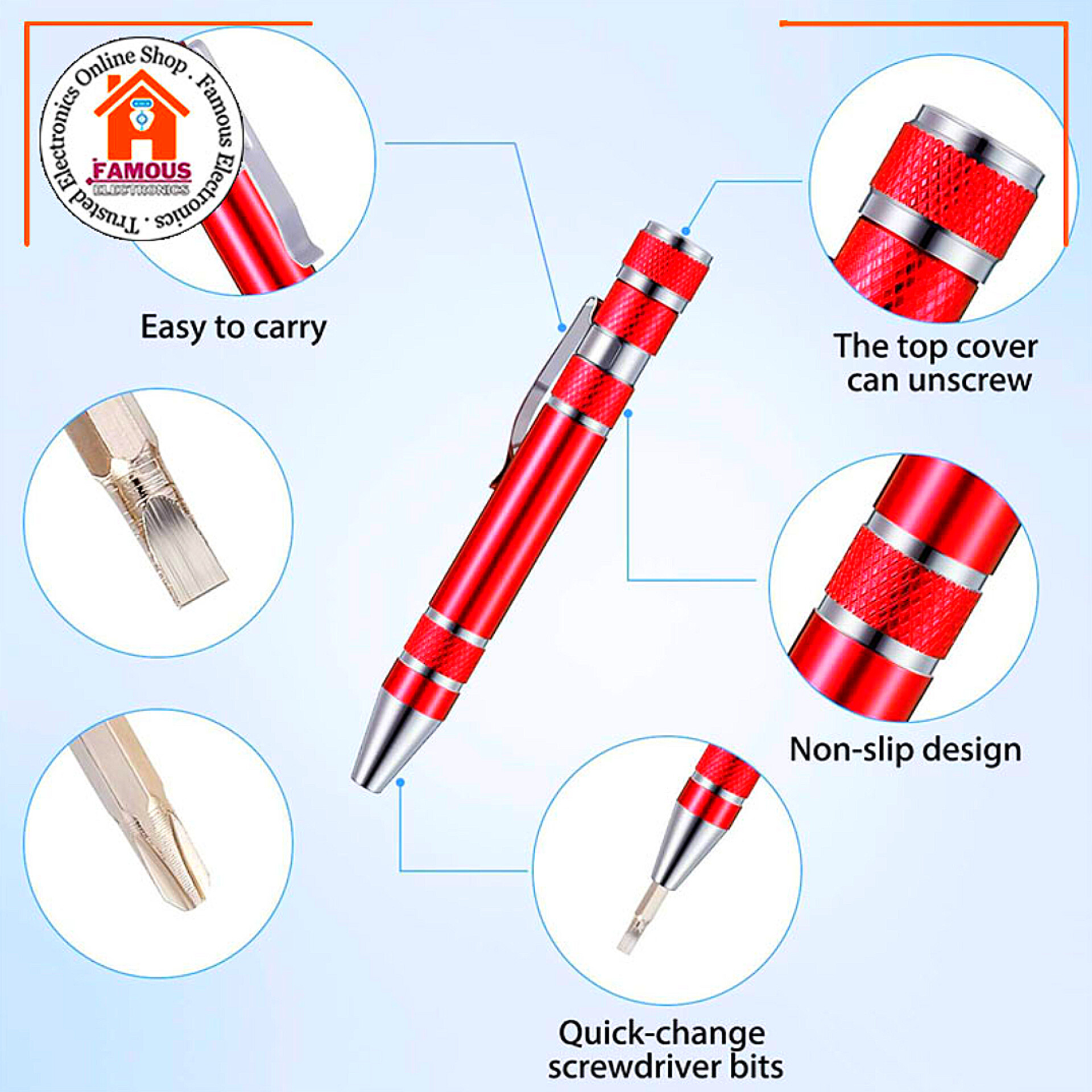 8 in 1 Screwdriver Pen Changeable Bits Easy Repairs Screwdriver Set_img_7