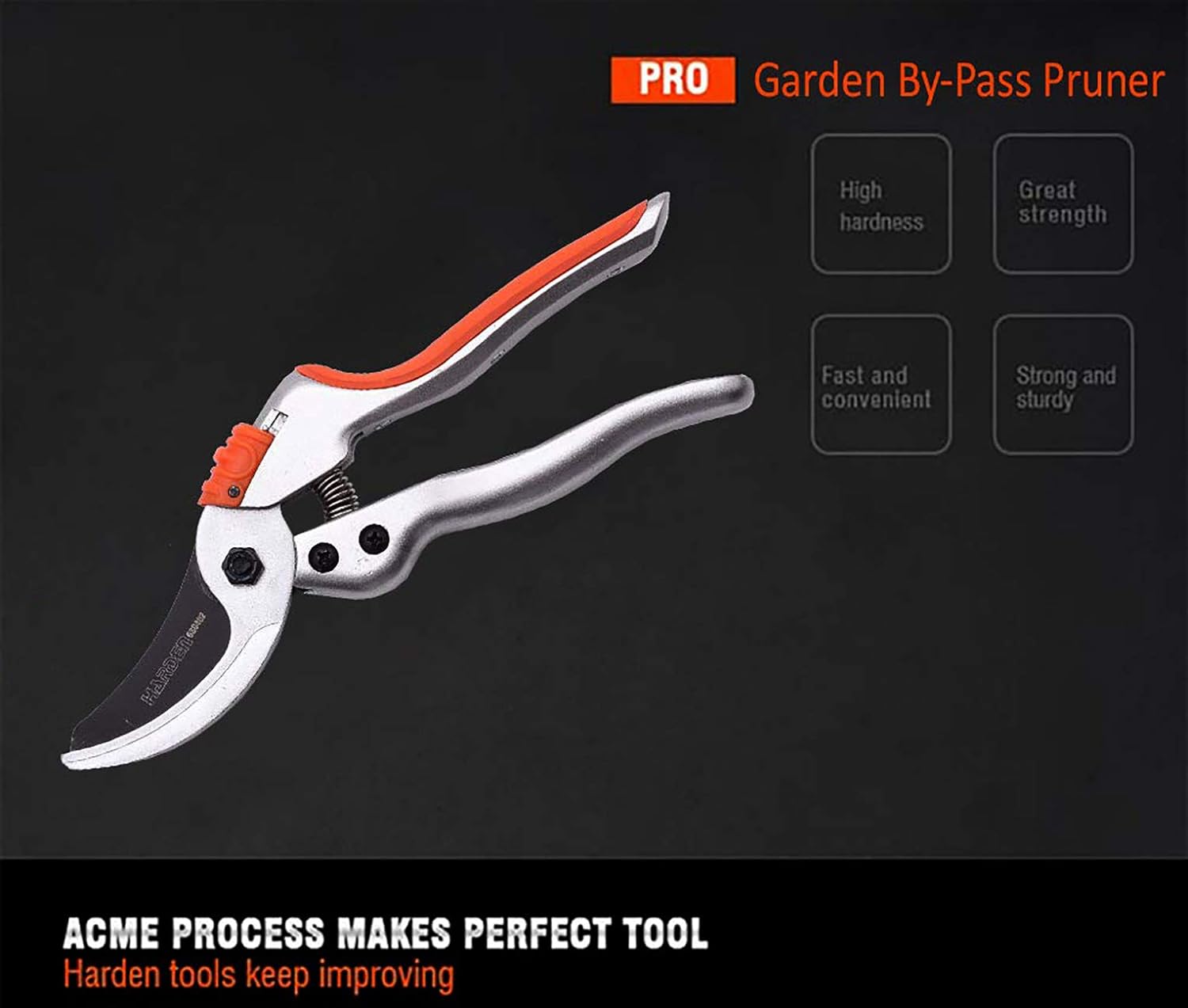 HARDEN 8" Garden By-Pass Pruner (200mm) Pruning Share, Garden Share, Cutter, Cutting carbon steel, sk5 steel, aluminum handle; 630402_img_4