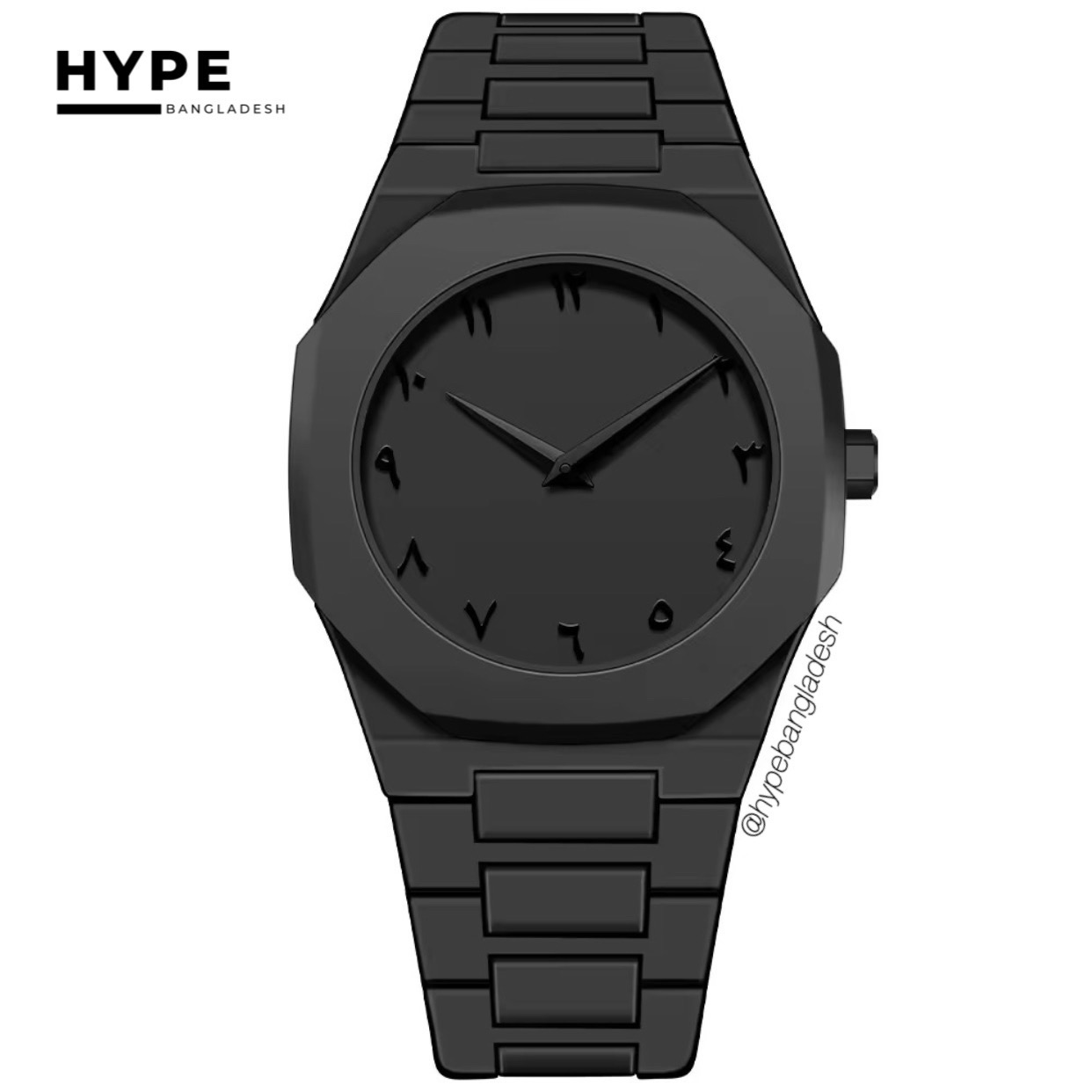 Arabic Dial Polycarbon Plastic Lightweight Watch (ALL BLACK)_img_5