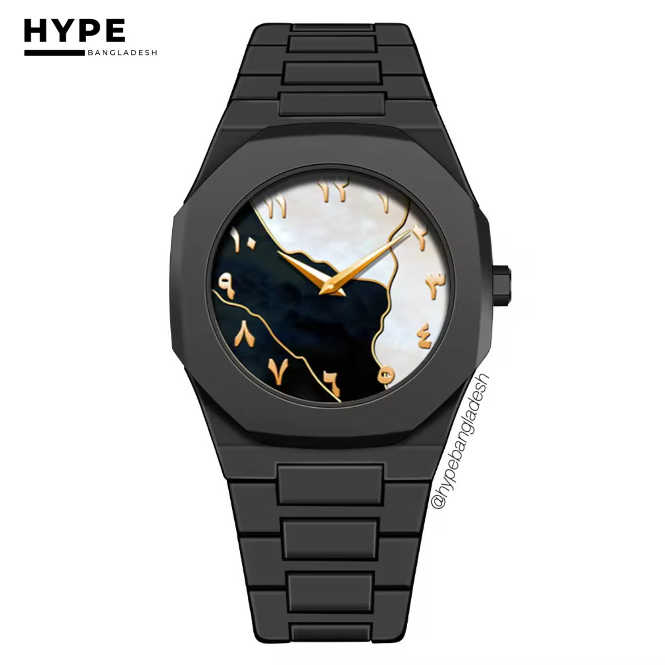 Black-White Calligraphy Dial Polycarbon Plastic Lightweight Watch_img_5