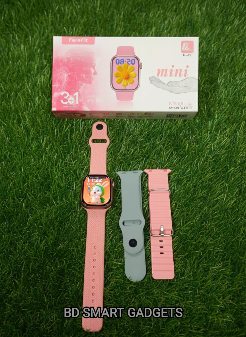 KW68 Mini Smartwatch With 3 Silicone Strap_img_1