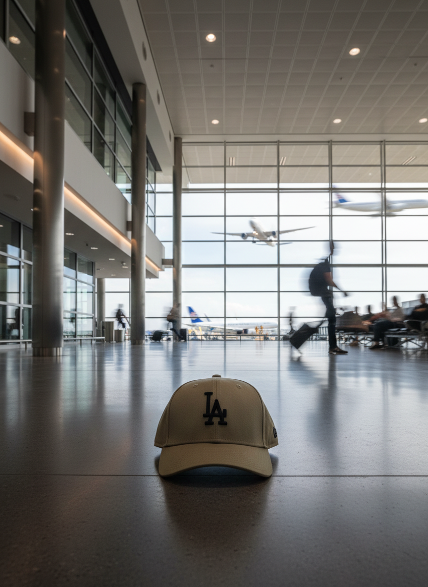 Desert Sand Khaki LA Embroidered Cap with Metal Clip Adjuster // BRANDZ X_img_2